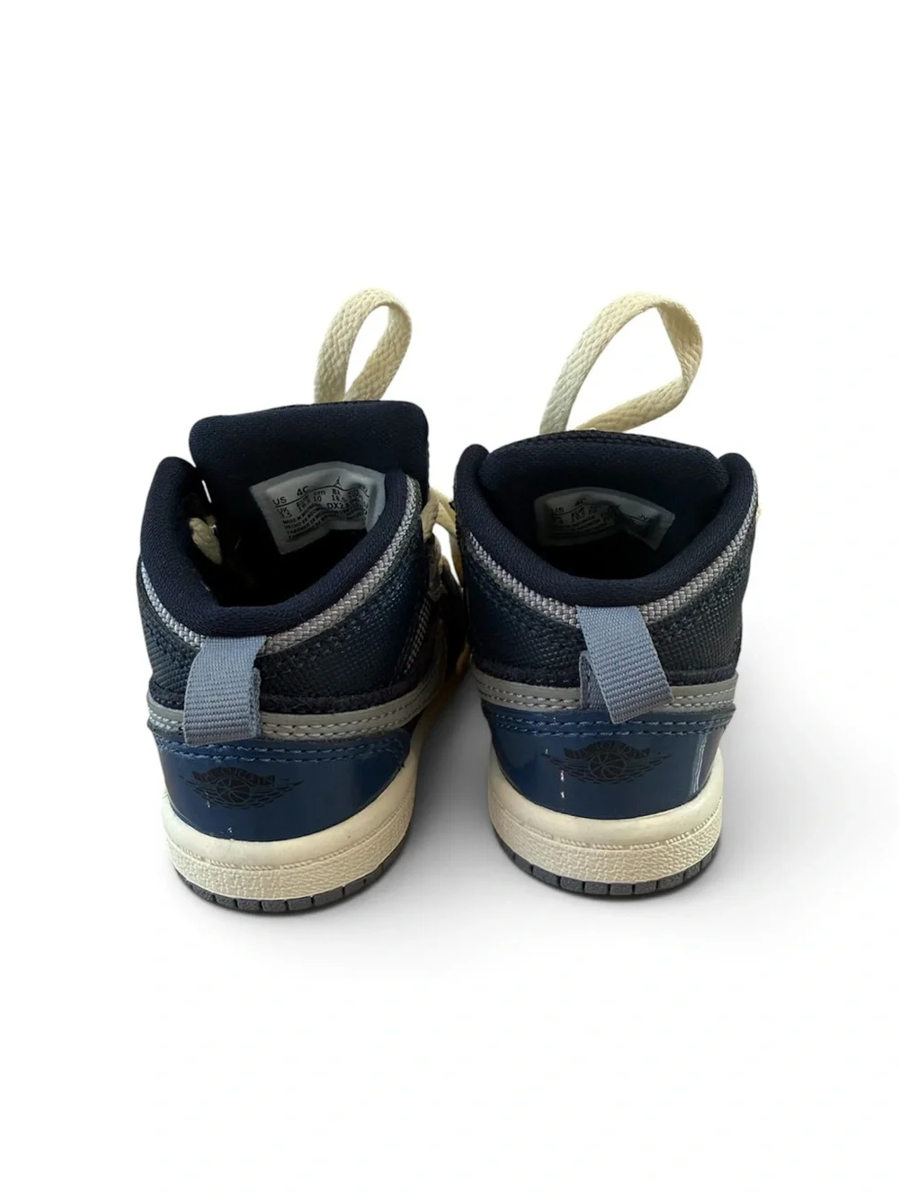 NIKE Air Jordan Kids Navy and Gray High-Top Sneakers
